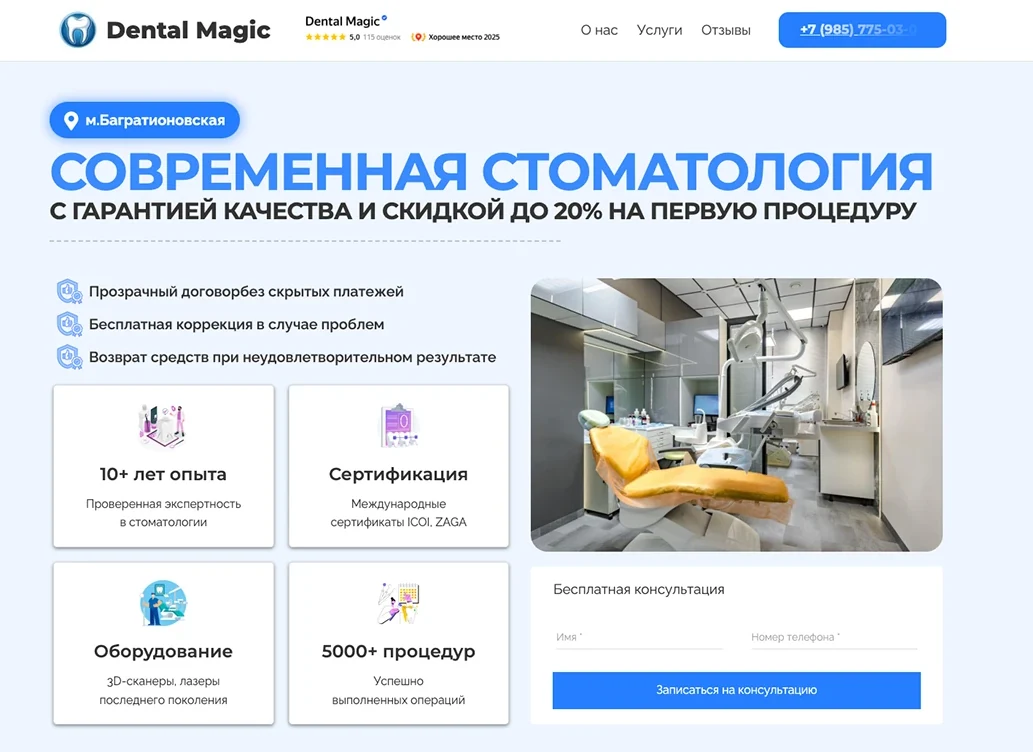 Кейс: Dental Magic